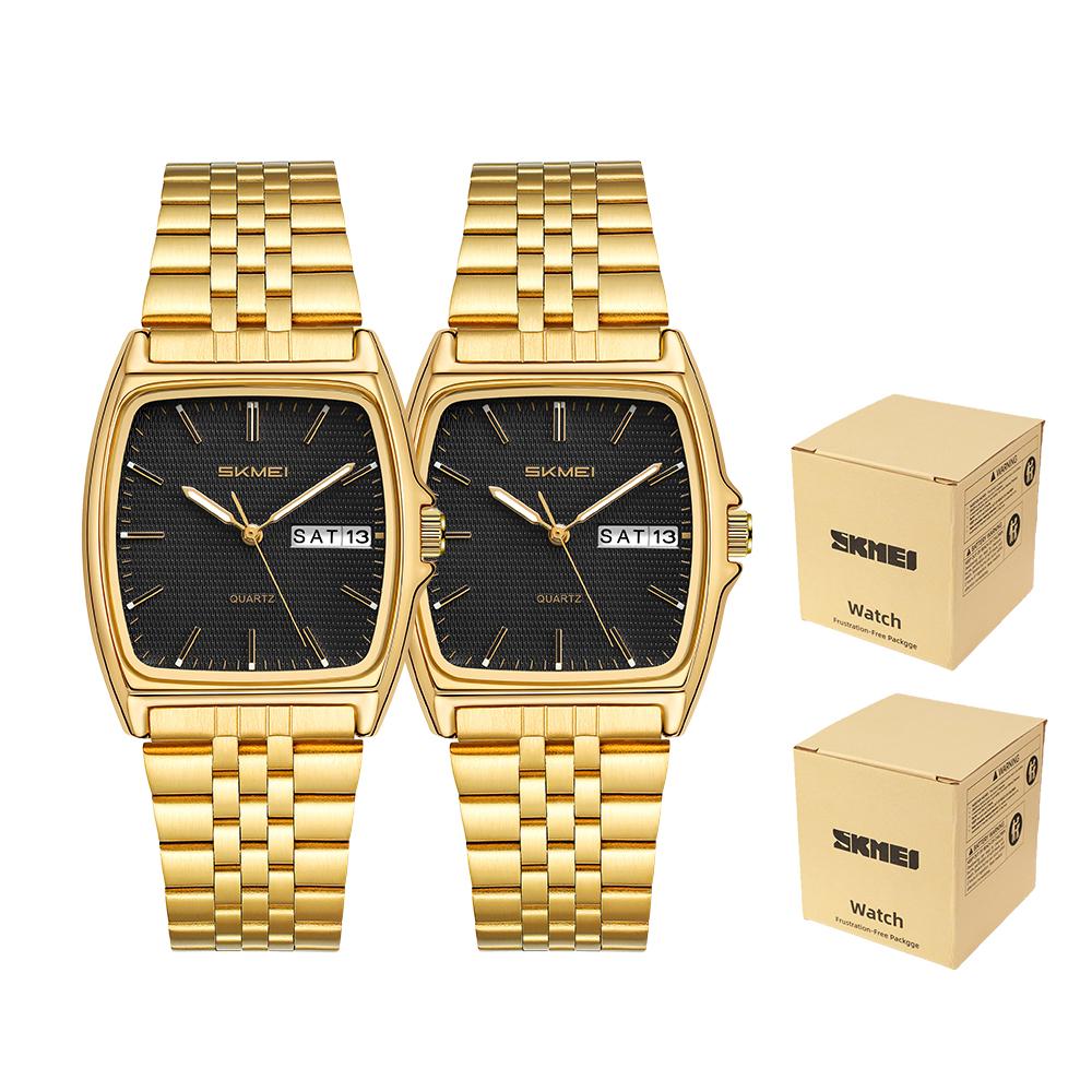 SKMEI 2628 Fashion Quartz Watches Business Men Women Wristwatch 30M Waterproof Luxury Clock Unisex Date Aluminium Alloy Case