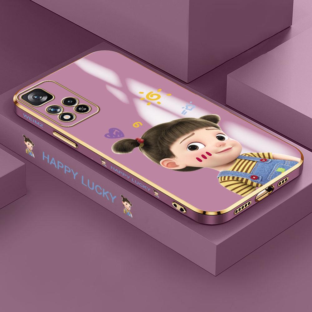 Для Redmi Note 13 Pro 12 Pro 12S 11 Pro 11S 10S OPPO A38 A77s A96 Realme C33 C65 OnePlus милый мультяшный узор для девушки полный защитный чехол для объектива