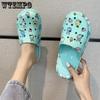 Шлепанцы из ПВХ, женская верхняя одежда, обувь с защитой от запаха, летние сандалии с мягкой подошвой, мультяшные сандалии, домашние тапочки для ванной комнаты с завернутым носком, уличные пляжные шлепанцы