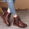 Женские ботильоны на плоской подошве из кожи со шнуровкой, дизайнерская повседневная обувь, классические туфли-оксфорды, тренд, зимние, новые, удобные, Botas De Mujer