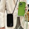 Чехол-кошелек на шею для IPhone 17 16 15 Pro Max 14 13 12, Матовый мягкий силиконовый ударопрочный защитный чехол с регулируемым ремешком на шею