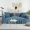 Solid Color Non-Slip Dust-Proof All-Inclusive Sofa Cover Nordic Ruffled Skirt Stretch Sofa Slipcover Full Covered