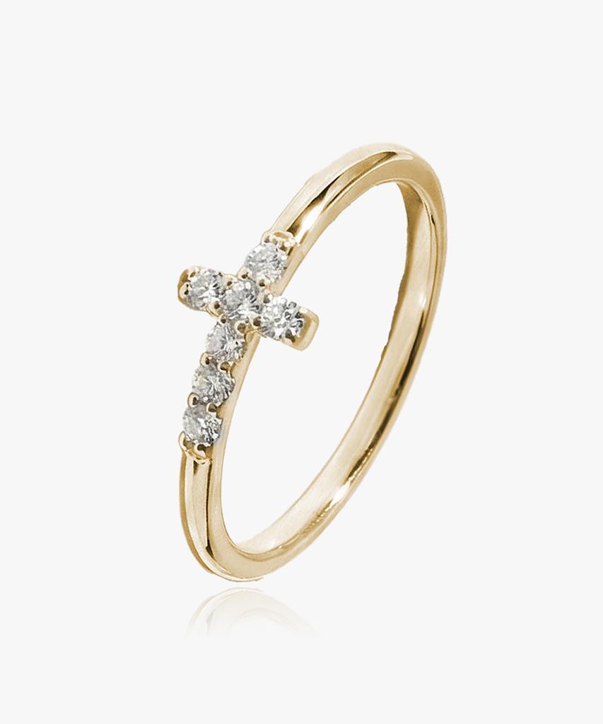 Кольцо Helene Jewelry из серебра 925 пробы с линейным крестом (Тип C)