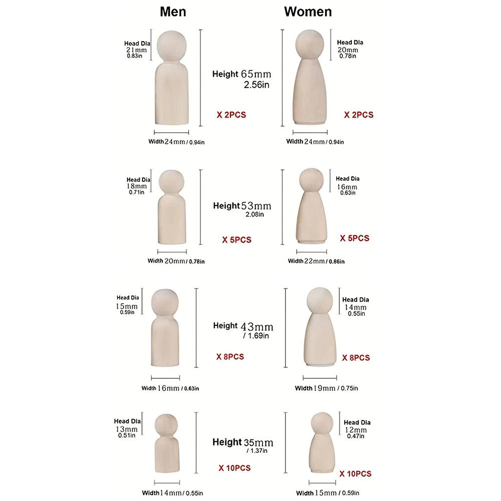 50 шт. Неокрашенные деревянные куклы-прищепки, деревянные куклы-прищепки для DIY, художественного ремесла, росписи, игры с прищепками, украшения для домашней вечеринки