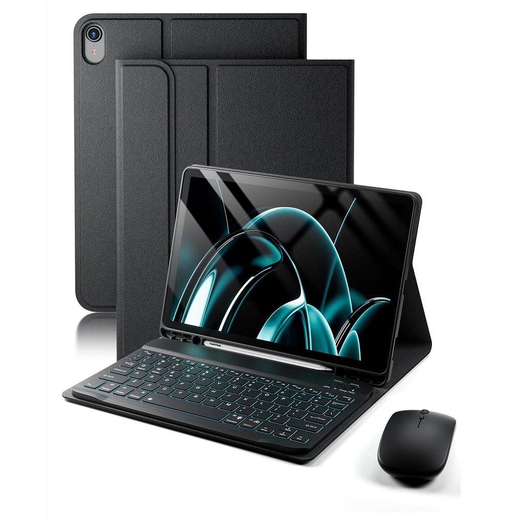 Чехол-клавиатура RGB Bluetooth и бесшумная мышь для iPad 10-го поколения 11 дюймов 10,9"