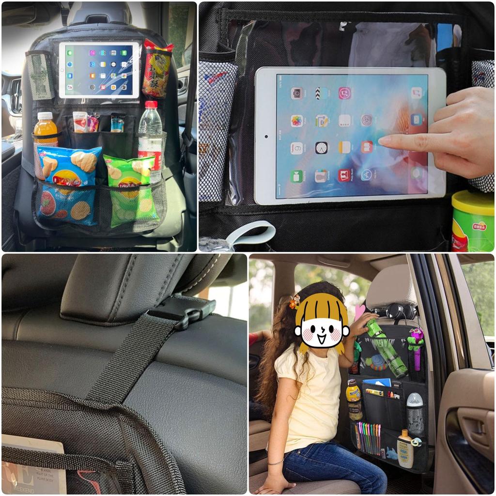 Orirya Car Seatback Rear Seat Drink Kick Car Tablet Large Capacity Storage Small Item Easy Car Accessories for and Families Pockets, Holder, Guard,