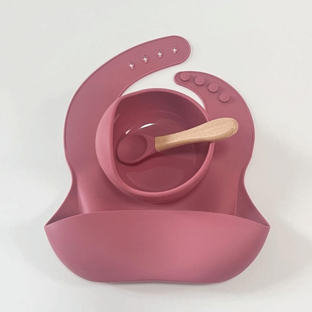 Silicone Silicone Baby Feeding Bowl Bibs/Bowl/Spoon Kids Feeding Bowls  Toddle Training Tableware