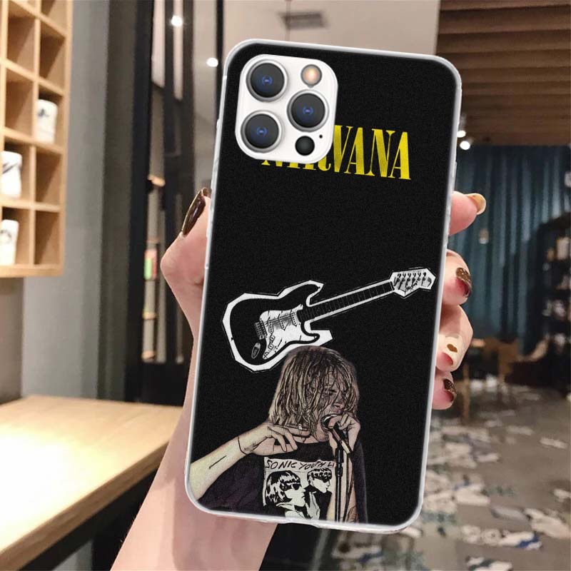 Ретро Певец Курт Кобейн Мягкий Чехол Для Телефона Для iPhone 17 Air 16 16E 15 14 Plus 13 Mini 12 11 Pro Max X XR XS 7 8 + SE 2020 Узор