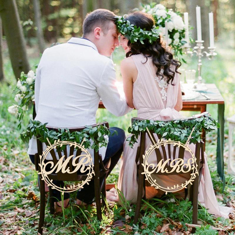 2 шт./набор, подвесной знак на деревянный стул Mr Mrs Wedding, винтажное деревенское украшение для свадьбы, реквизит для фотосессий, сувениры для вечеринок