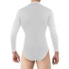 Men's Short Sleeve One Piece Bodysuit Leotard Top Press Button Crotch Romper Pajamas Undershirt