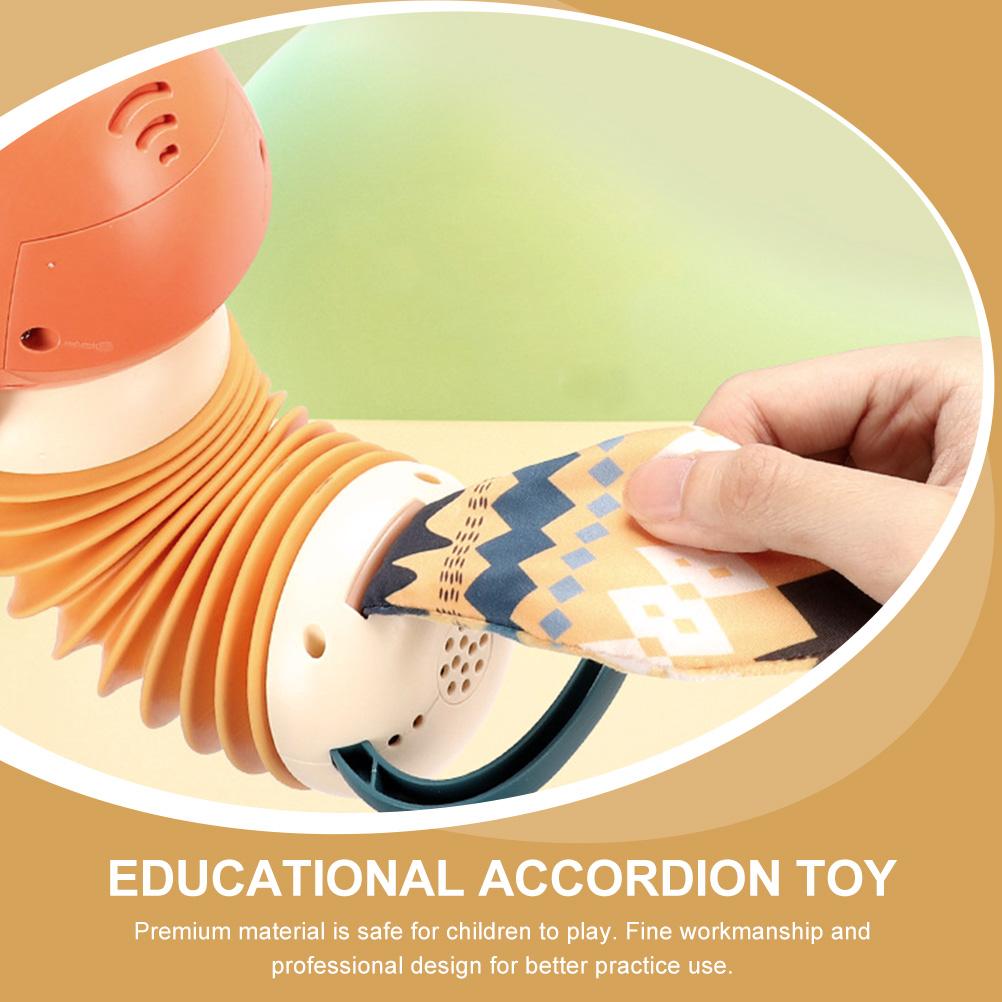Accordion Toys Musical Baby Rattle Instrument Kids Activity Instruments Hand Hanging Stroller Concertina Fox Animal Kid Plastic
