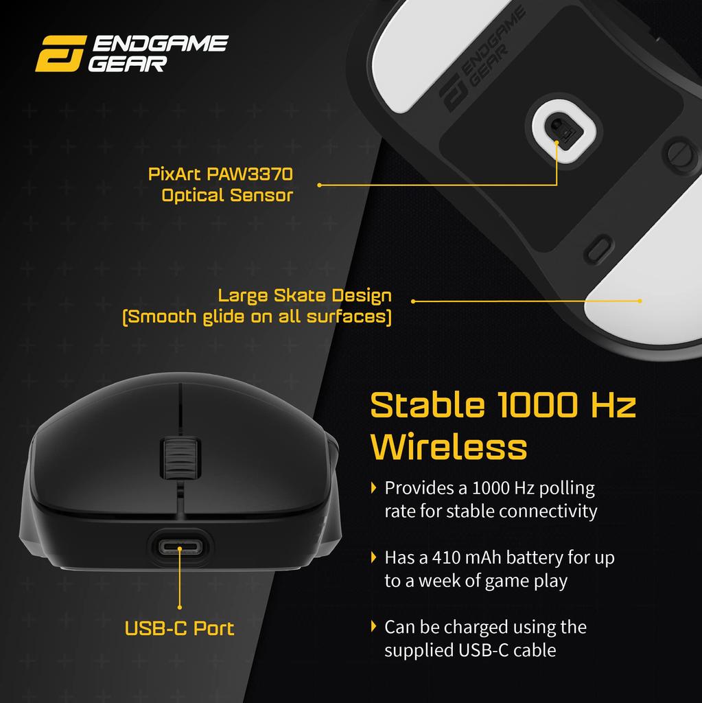 Endgame Gear XM2we Wireless Gaming Black Mouse, (EGG-XM2WE-BLK)