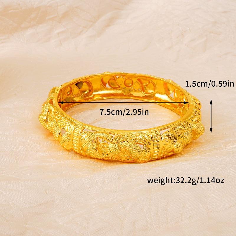 Браслет с открытым дизайном K-Gold Plated из Ближнего Востока, Женские украшения в стиле легкой роскоши, Позолоченный браслет