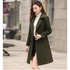 Tooxika New Solid Color Slim Fit Mid-length Woolen Coat Waisted Women's Woolen Coat