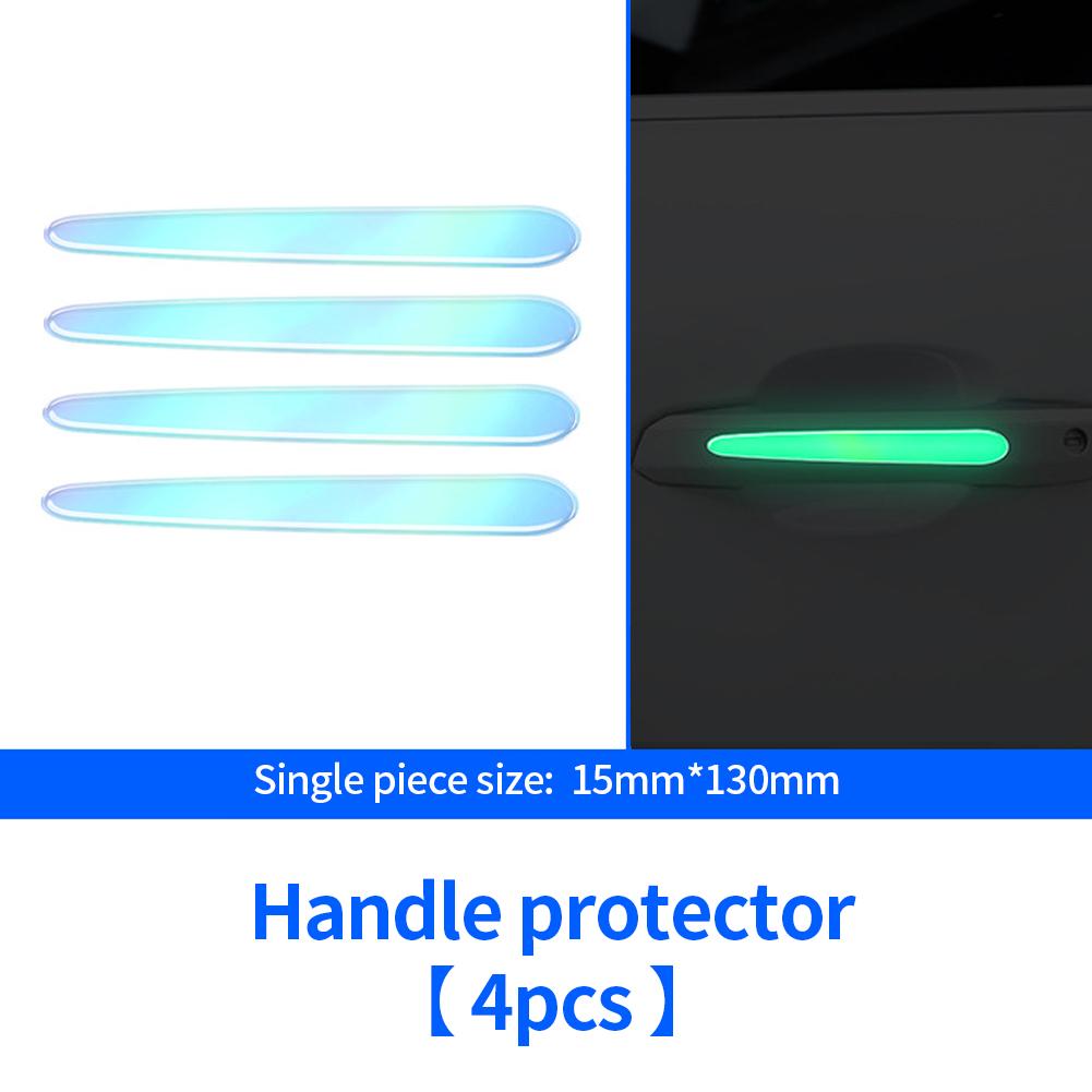 Автомобильные зеркала заднего вида, дверные ручки, светящаяся защитная наклейка, защитная пленка, наклейка на отделку, устойчивая к царапинам, полоска для автомобильных ручек