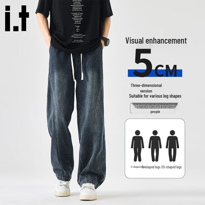 Мужские ретро джинсы свободного кроя с широкими штанинами