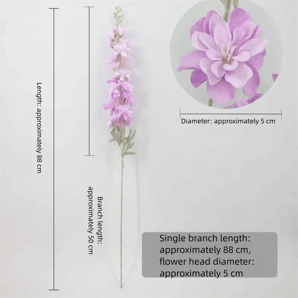 Искусственные флокированные дельфиниумы большого размера, шелковые поддельные цветы, композиция, свадебный декор