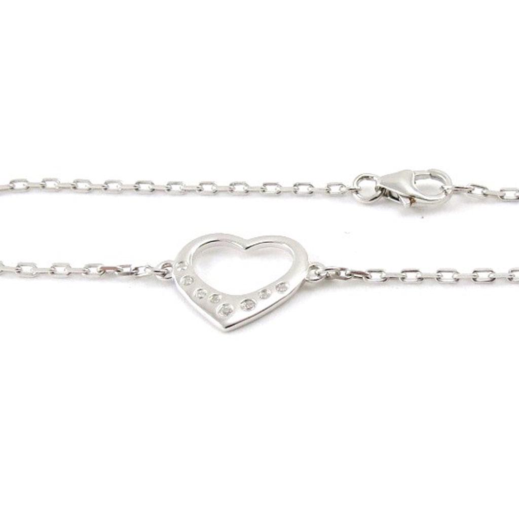 Les Trésors De Lily [J0840] - Серебряный браслет "Любовь" серебро белое (родиевое покрытие) - 13х12 мм