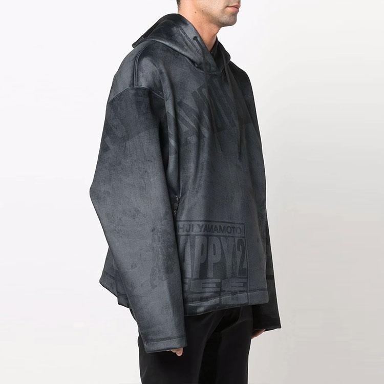 Y-3 Толстовка с капюшоном с буквенным принтом, мужская, черная HB3319