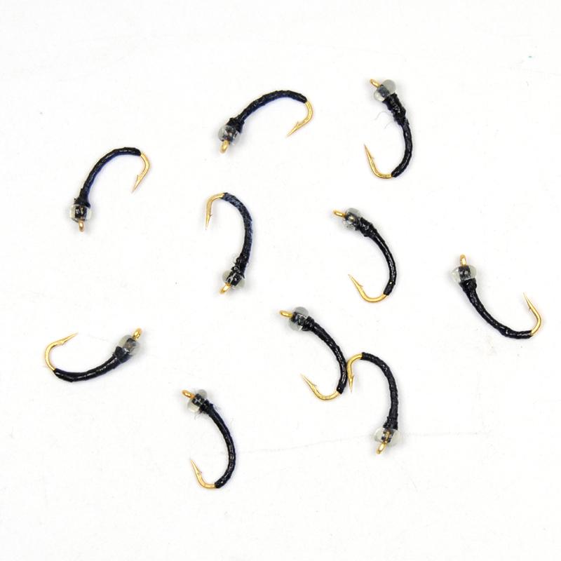 10 шт. Мошки-хирономиды диско красного, черного цвета, бусины, личинка, голова нимфы, мушки для рыбалки нахлыстом, наживка, приманка, Hegene #14