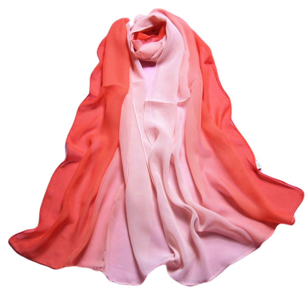 Fashion Lady Gradient Color Long Wrap Women's Shawl Chiffon Scarf Scarves OR