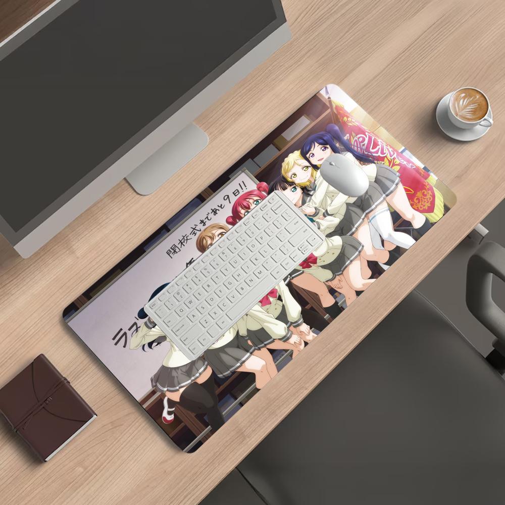 Aqours Mousepad Pc Gaming Mouse Pads Laptop Desk Mats Office Decor Mouse Carpet Big Mousepepad Rug Keyboard Long Pad Large