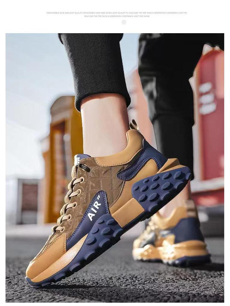 Мужские кроссовки 2025 года в корейском стиле с низким верхом - Трендовые, Нескользящие, На толстой подошве, Универсальные повседневные кроссовки для папы.