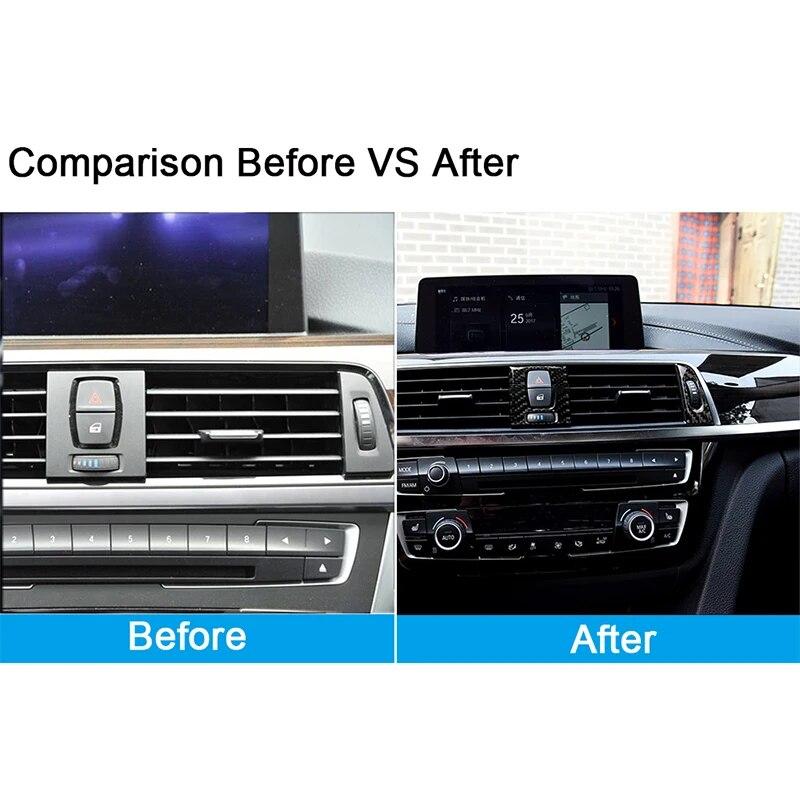 3 шт., автомобильная розетка с центральным управлением из настоящего углеродного волокна, декоративные наклейки для BMW 3 серии F30 3GT F34, автоаксессуары