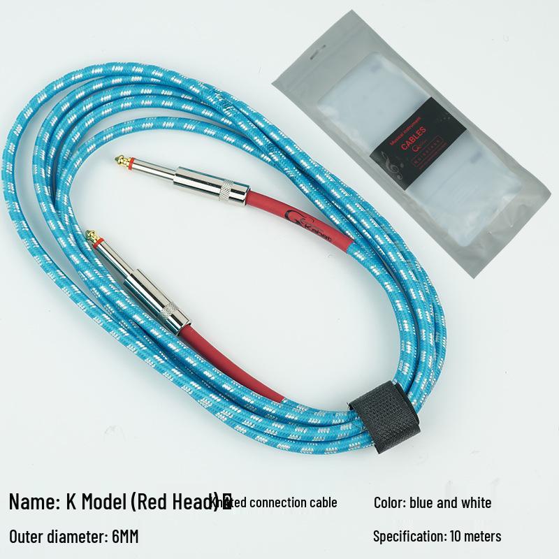 Noise Reduction Electric Guitar Cable - 3m, 6m, 10m Options: Bass Series & Effect Pedal Connection