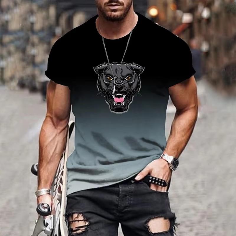 Модный тренд, градиентная печать, горячая распродажа, повседневные свободные мужские футболки с коротким рукавом, 3D градиентная печать, O-образный вырез, футболки больших размеров