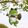 Swing Frog Figurine Hanging Resin Animal Statue Sculpture Pendant Indoor Outdoor Patio Yard Garden Decoration Ornament Christmas Gift
