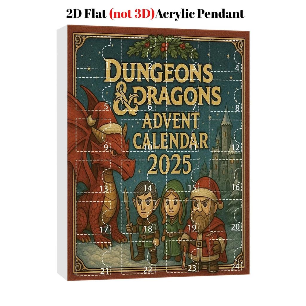 2025 Dungeons and Dragons Advent Calendar,24 Days Countdown Calendar with D and D Characters Christmas Tree Hanging Ornament