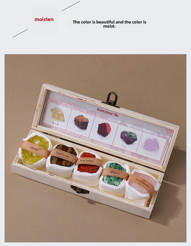 Коробка с образцами руды из кристаллов Восточно-Китайского моря: Натуральный кристалл, необработанный агат, детский подарок, украшение из хрустального камня