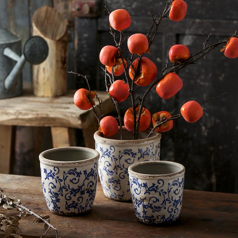 Новый Китайский Антикварный Сине-белый Фарфор Орхидея Бабочка Керамический Цветочный Горшок Гидропоника Посадка Цветов Зеленые Растения Сад