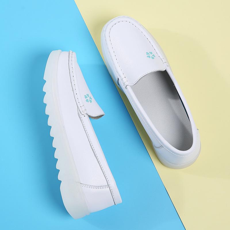 Hospital Leather Hospital Shallow Mouth Soft Sole Nurse Shoes White