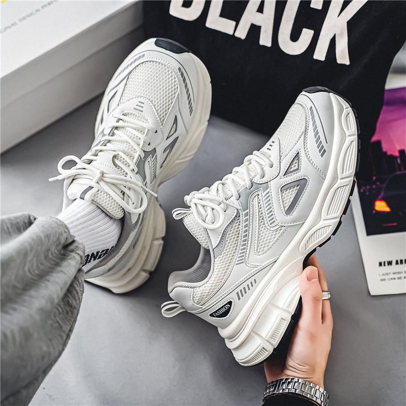 2024 осень новые туфли для пап на платформе сетчатые дышащие повседневные туфли спортивная обувь мужские модные уличные туфли для пап