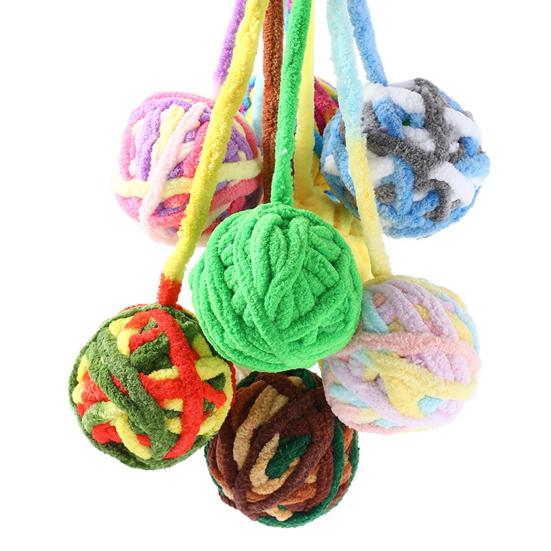 Cat Toys Plush Ball with Bell Interactive Cat Toy Lightweight Bite Resistance Toy for Indoor Cats