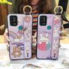 Kickstand Anti-knock Phone Case For UMIDIGI A9 Back Cover Protective Cute Cartoon Lanyard Dirt-resistant Soft Case Ring