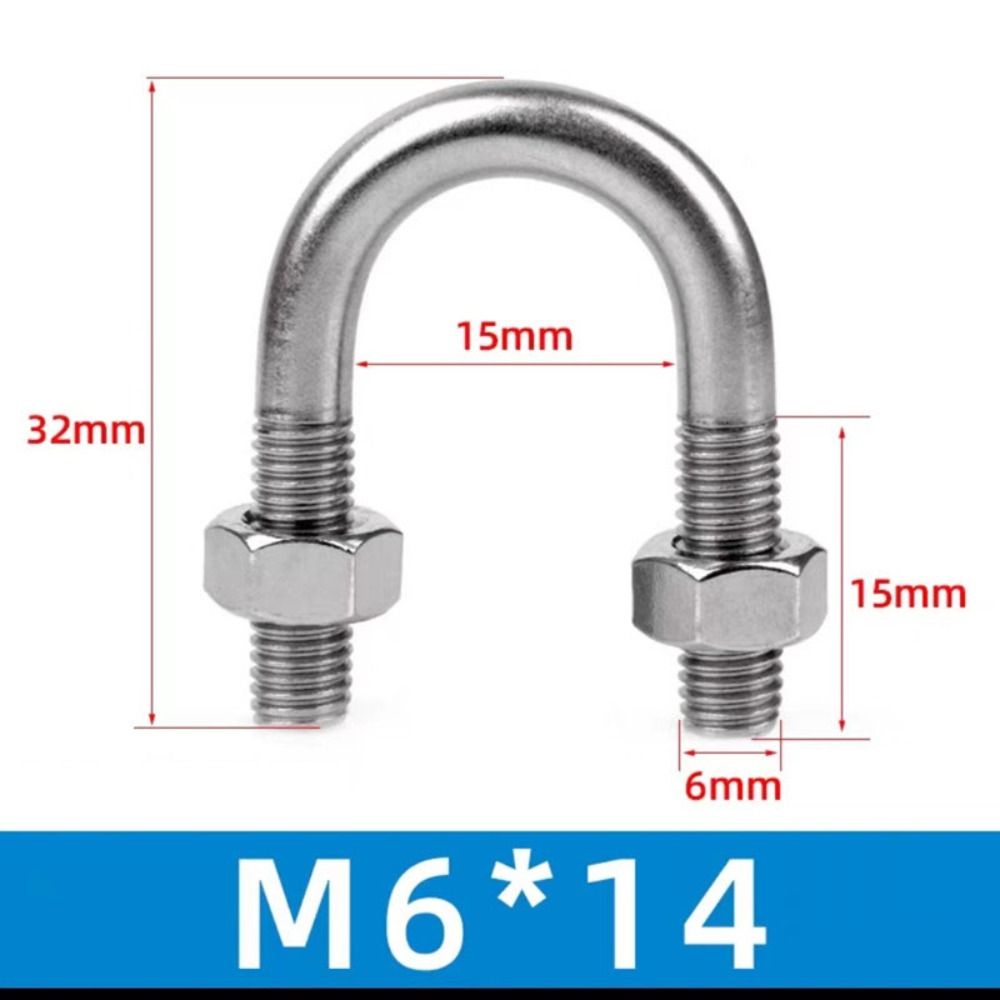 5 шт. U-образных болтов из нержавеющей стали, стандартный высокопрочный U-образный хомут для труб, антикоррозионная пряжка M6 U-образного крепления