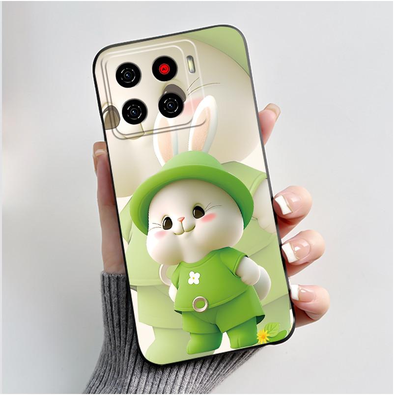 Чехол для ZTE Blade A56 Z2473 Милый Мультяшный Черный Кролик с Сердечком Мягкий Силикон Защитный Чехол для Телефона ZTE Blade Nubia A56 Pro