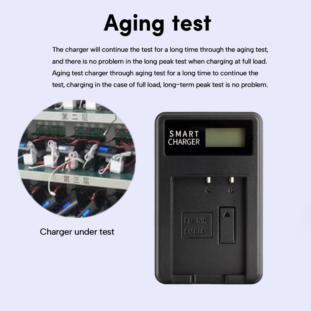 EN-EL8 Battery Charger Battery LCD USB Charger Charging Dock for Coolpix S52C S50 S51 P1 P2 S51C S52 S7c S50C Camera