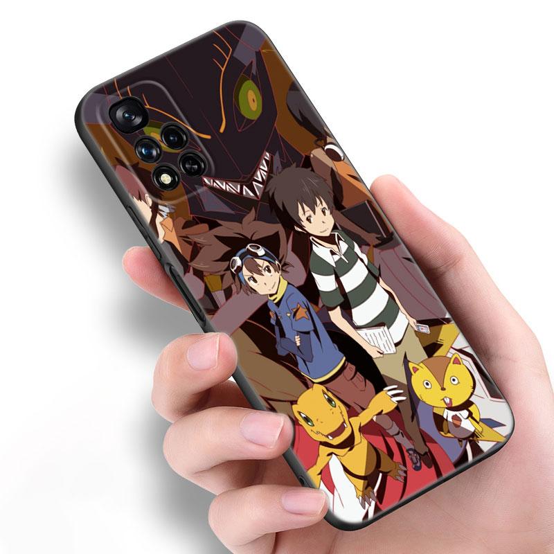 Цифровой монстр Digimon черный силиконовый чехол для телефона Xiaomi POCO X3 X4 NFC F5 M3 M4 M6 X5 X6 Pro F3 F4 GT 5G C55 C65 M5