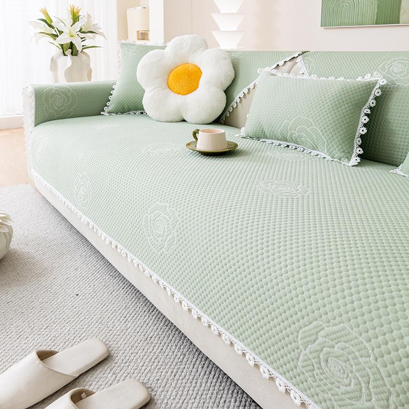 Summer Sofa Cushion, Solid Color Seat Cushion, Cool Cushion, Sofa Cover, Ice Cushion, Advanced One-Piece Combination Sofa  New