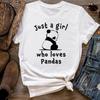(Азиатский размер) Женская футболка с принтом и надписью Panda, милая модная футболка в стиле 90-х, женская футболка с коротким рукавом и графическим рисунком