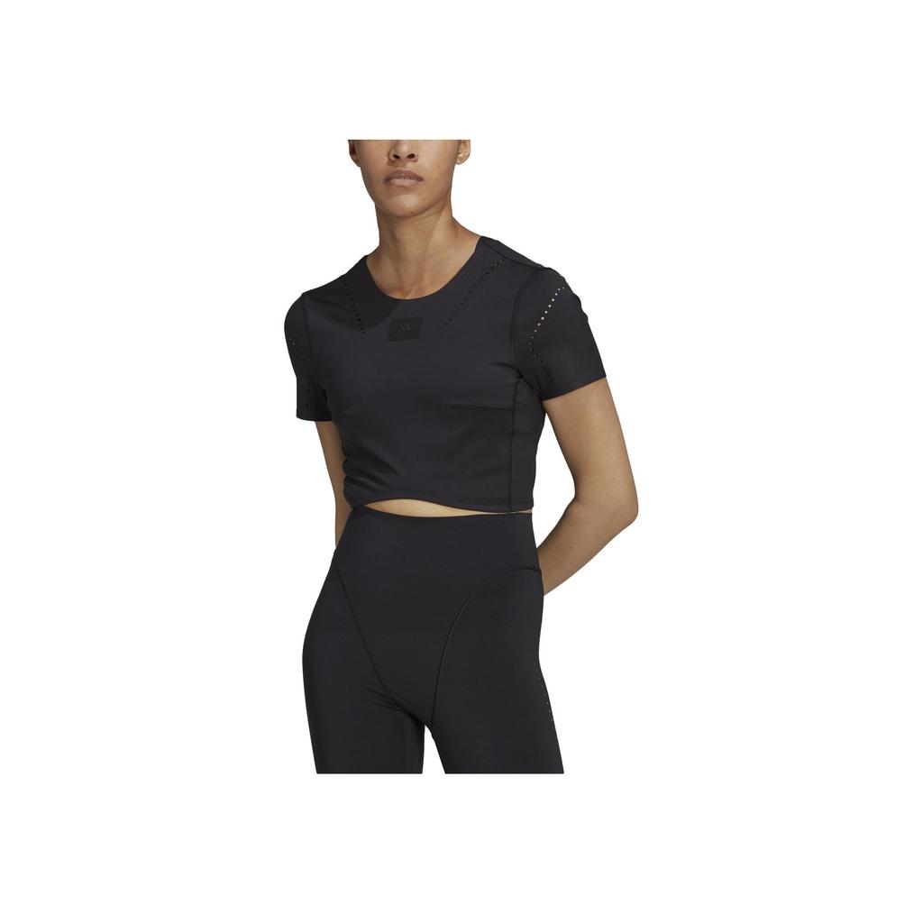 Adidas Футболка W Boa Top Solid Color Hollow Short Sleeve T Shirt Women Tops Black HD8951