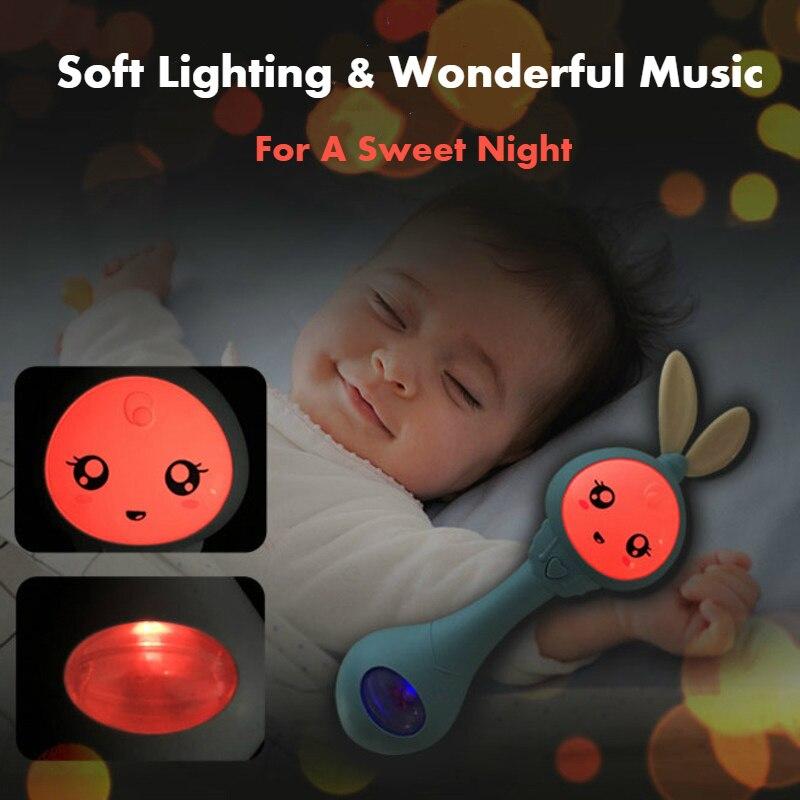 Baby Musical Feeding Bottle Pacifier Newborns Soft Teether Rattles Educational Toy Mobile Rattles Toy 0-12M Calming Vocal Music