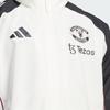Adidas MUFC Rain Football Training Hooded Zip Jacket Men Jackets Jade-White Black JE3725