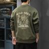 Осенне-зимний трендовый брендовый тяжелый ретро мужской свитер с круглым вырезом из толстого хлопка, свободный, большого размера, американский уличный принт с длинными рукавами