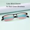 Glasses for People with Red-green Color-blindness Daltonism and Color Weakness Half Frame 2-sided Coating Lenses