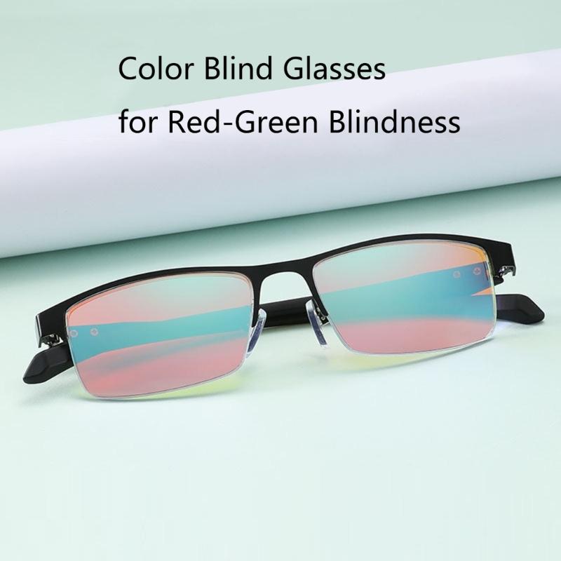 Glasses for People with Red-green Color-blindness Daltonism and Color Weakness Half Frame 2-sided Coating Lenses